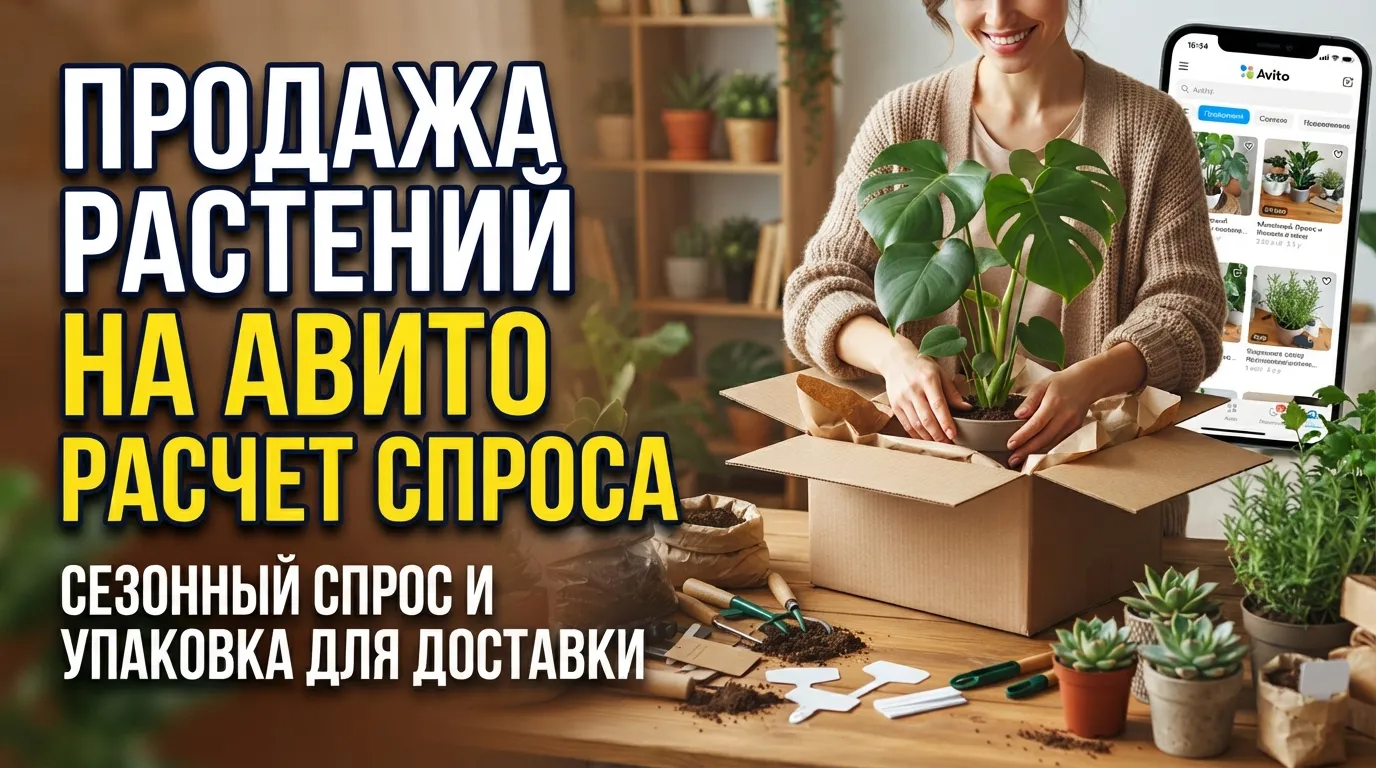 Как запустить продажи комнатных растений и саженцев на Авито: расчет сезонного спроса и особенности упаковки для доставки